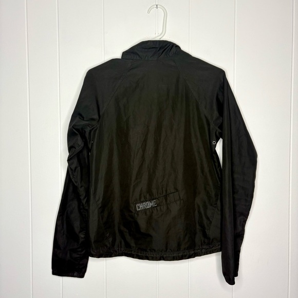 CHROME Industries Black Full Zip Stand Collar Snap Pocket Windbreaker Small - Picture 5 of 10